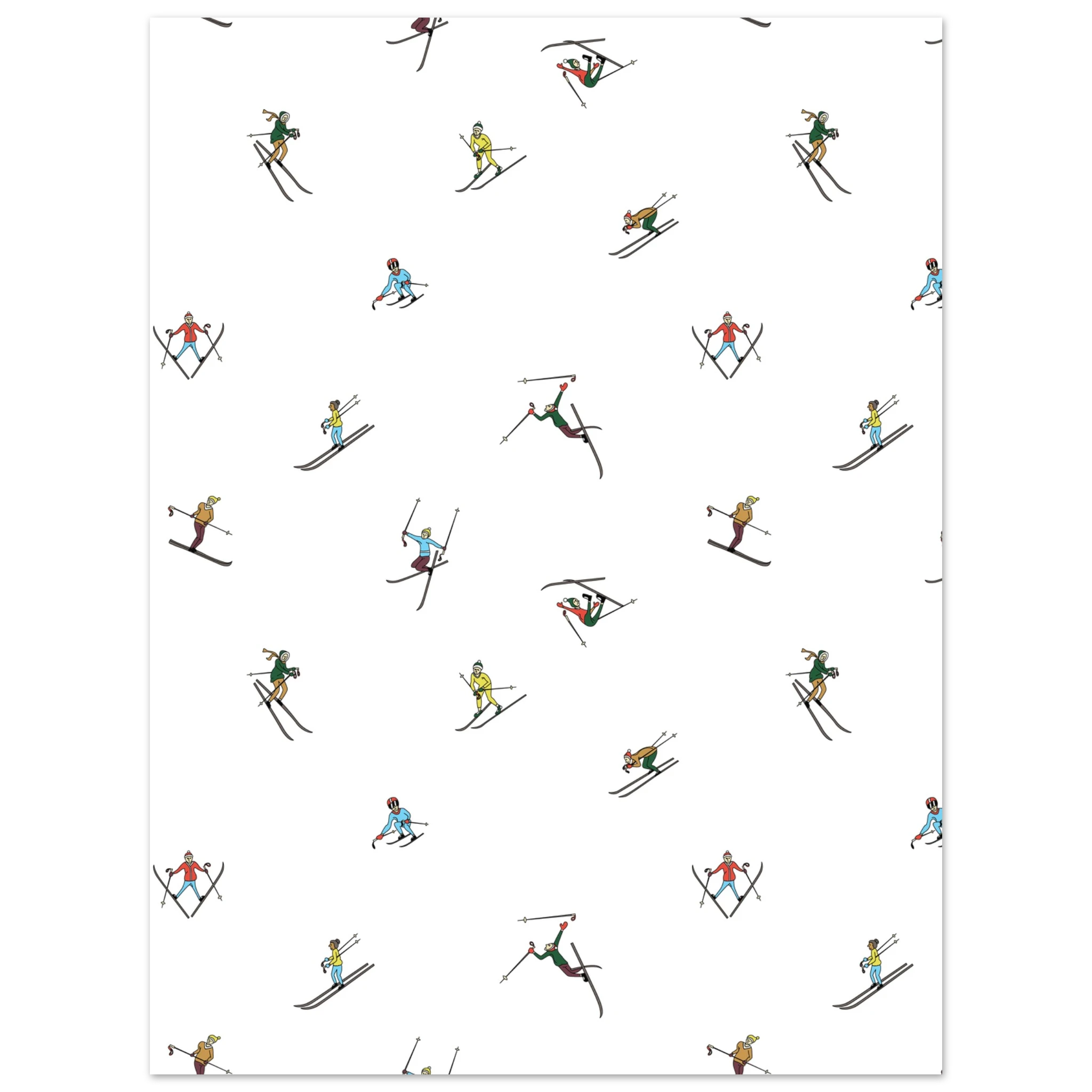 Poster sci moderno ispirato alla vita in pista, illustrazione di montagna contemporanea