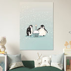 Poster per bambini con animali polari e illustrazione delicata per cameretta