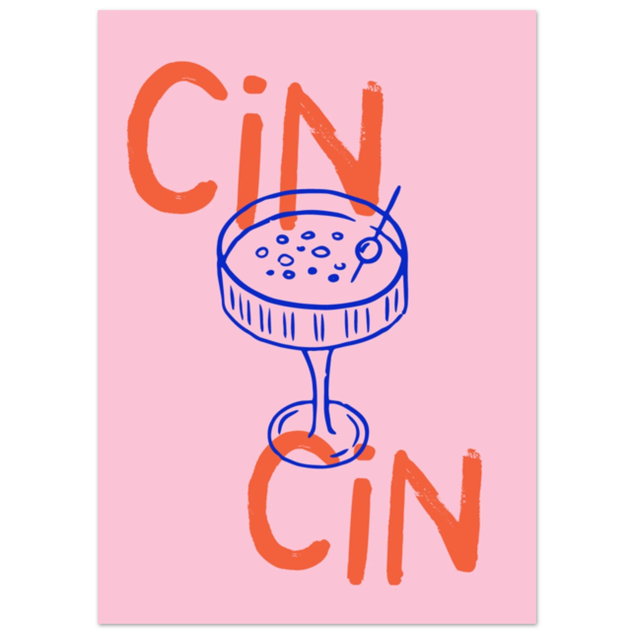 Poster illustrato con brindisi e bicchieri, convivialità all’italiana