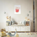 Poster per bambini con gatto illustrato e frase ironica in stile moderno