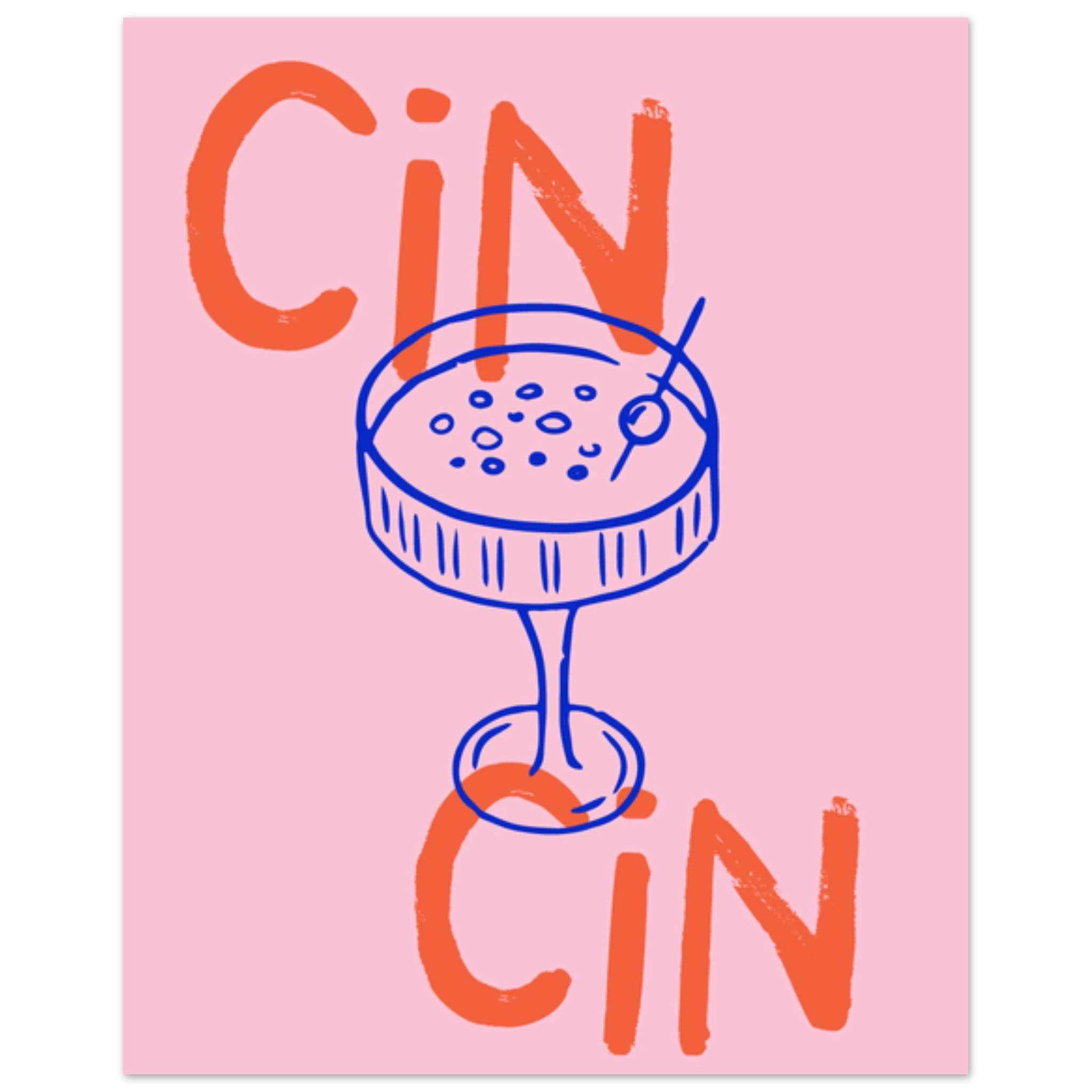 Poster illustrato con brindisi e bicchieri, convivialità all’italiana