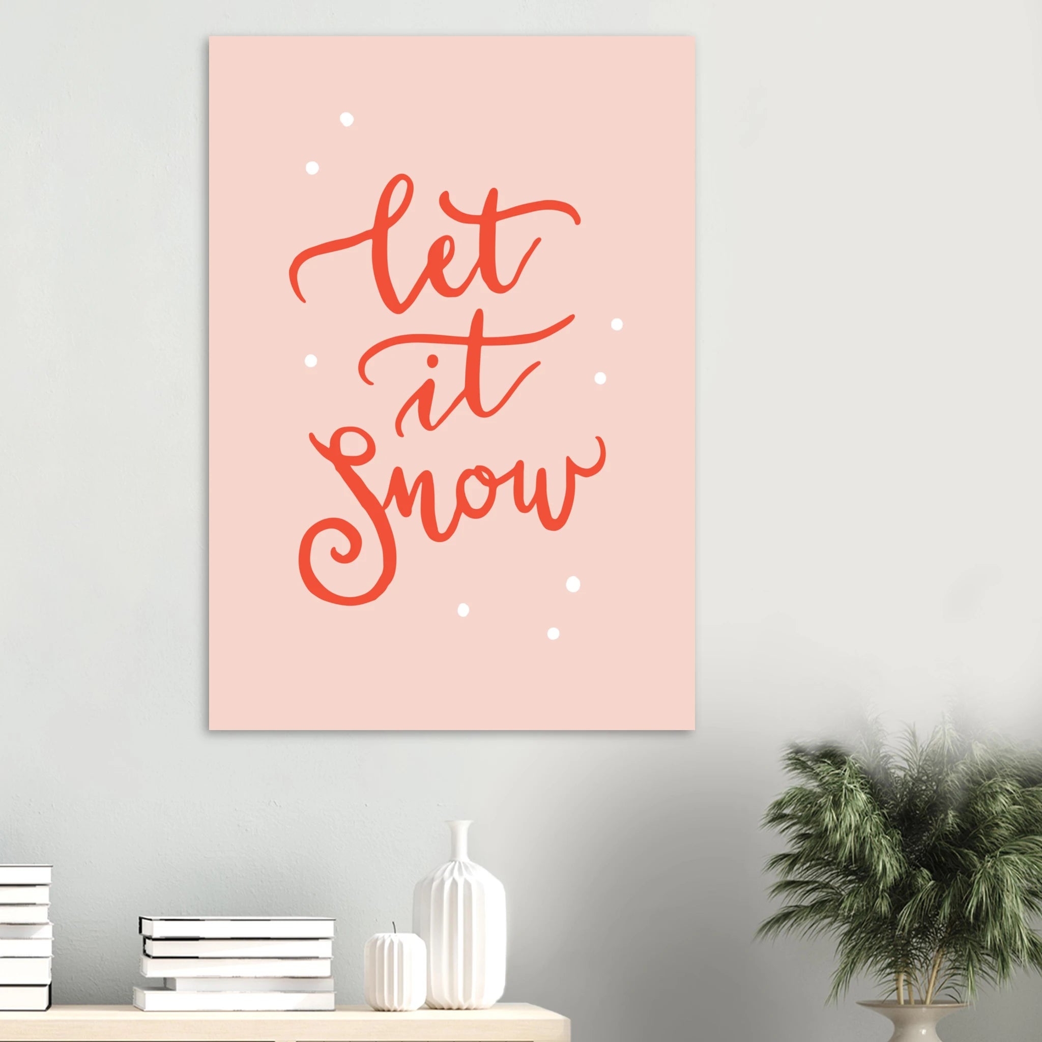 Poster tipografico invernale Let It Snow in stile vintage