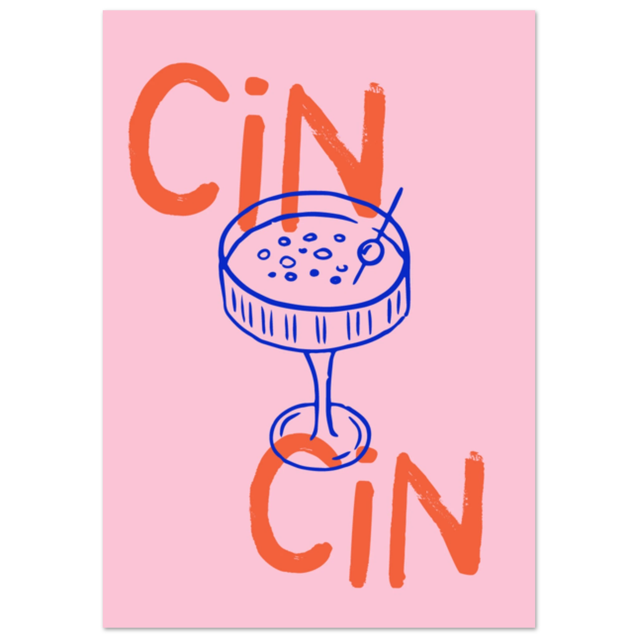 Poster illustrato con brindisi e bicchieri, convivialità all’italiana