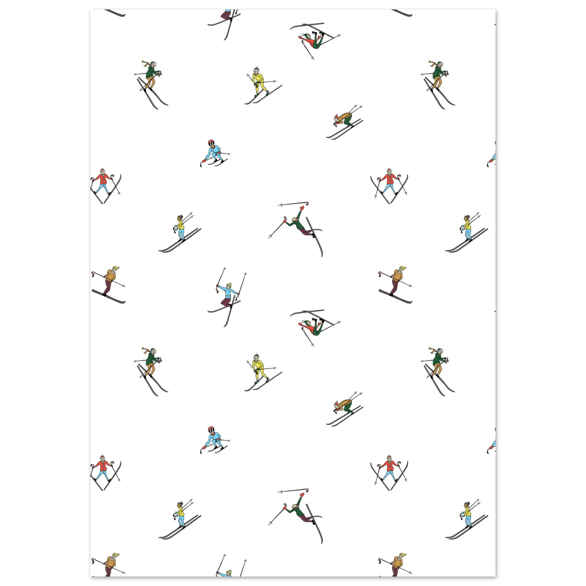 Poster sci moderno ispirato alla vita in pista, illustrazione di montagna contemporanea