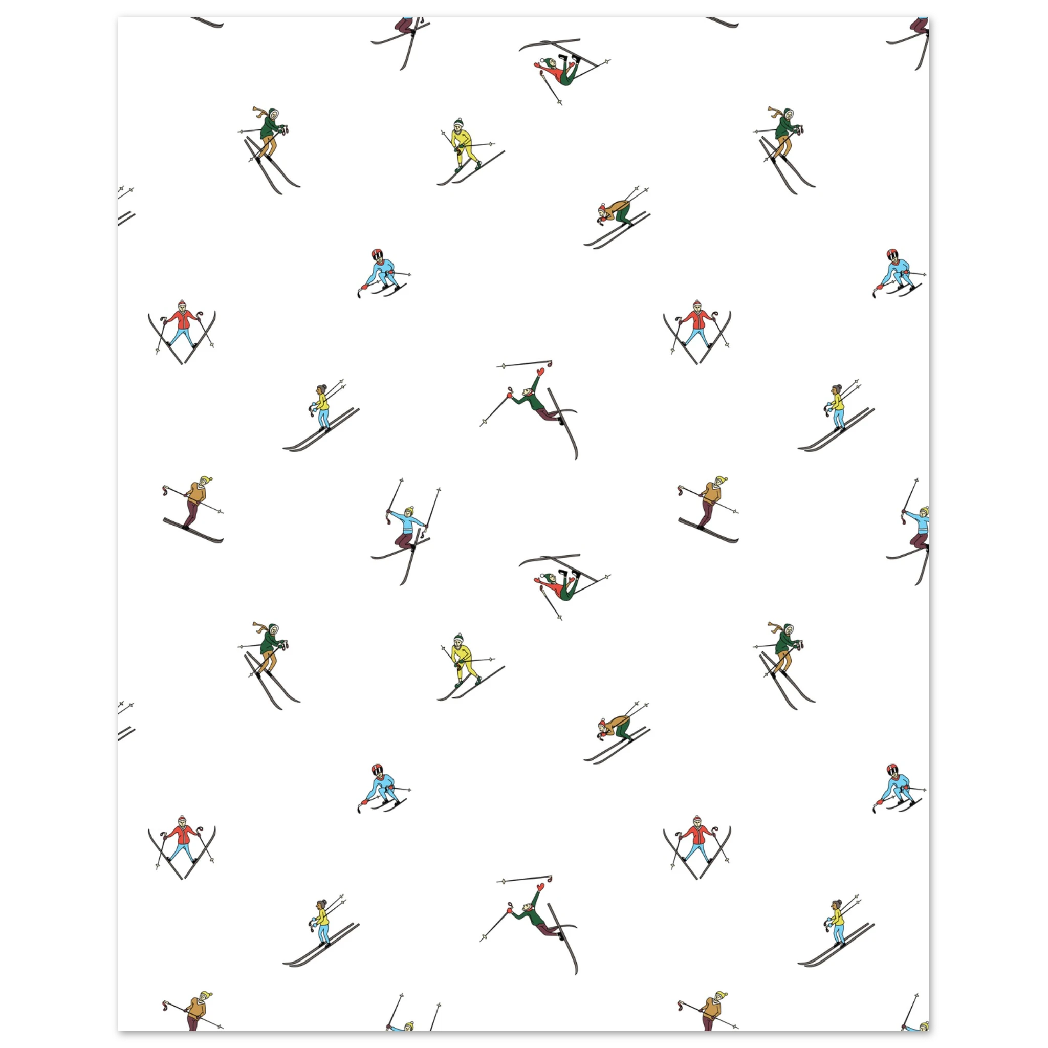 Poster sci moderno ispirato alla vita in pista, illustrazione di montagna contemporanea