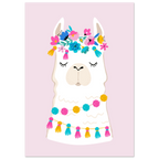 Poster per bambini con lama illustrato e scritta divertente