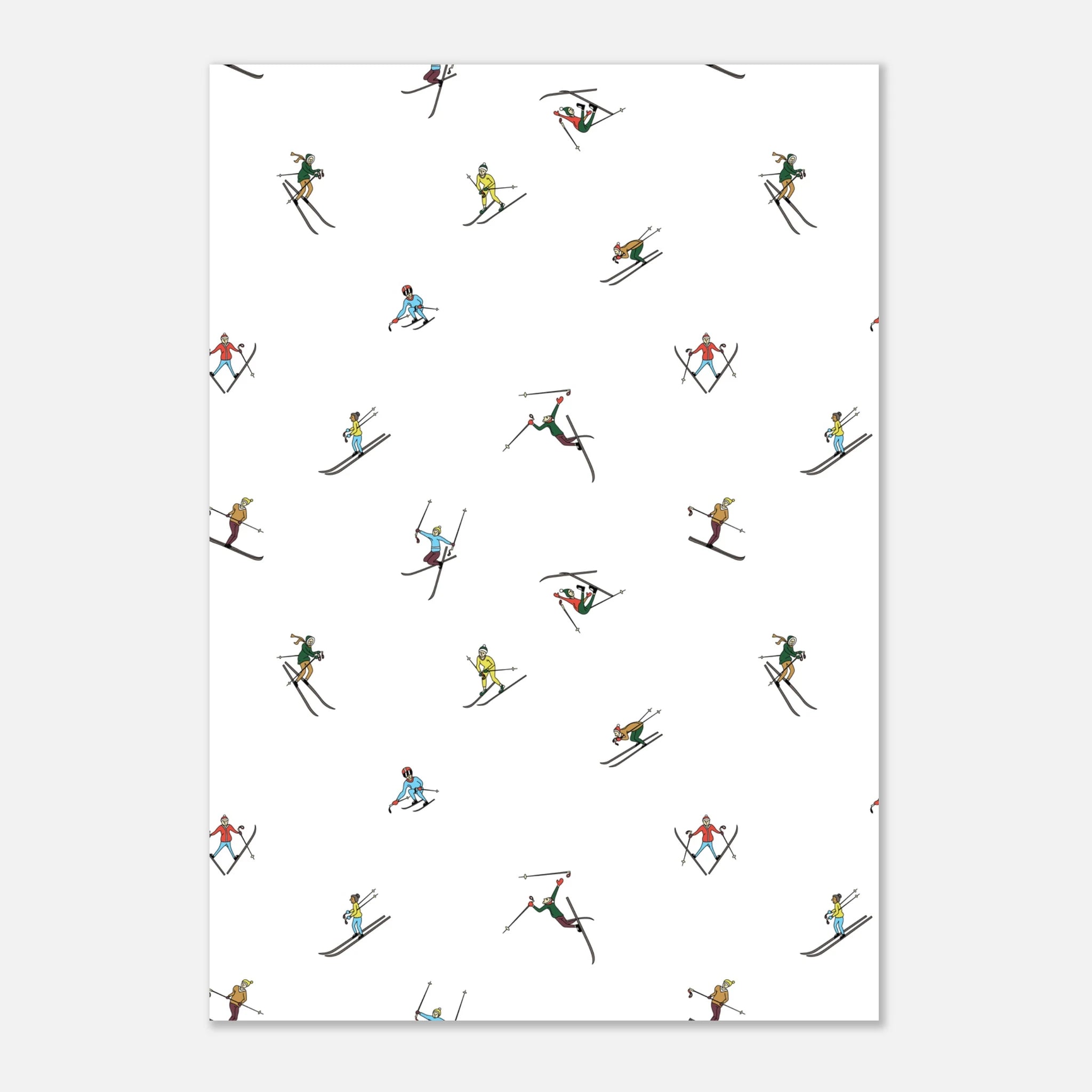 Poster sci moderno ispirato alla vita in pista, illustrazione di montagna contemporanea