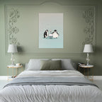 Poster per bambini con animali polari e illustrazione delicata per cameretta