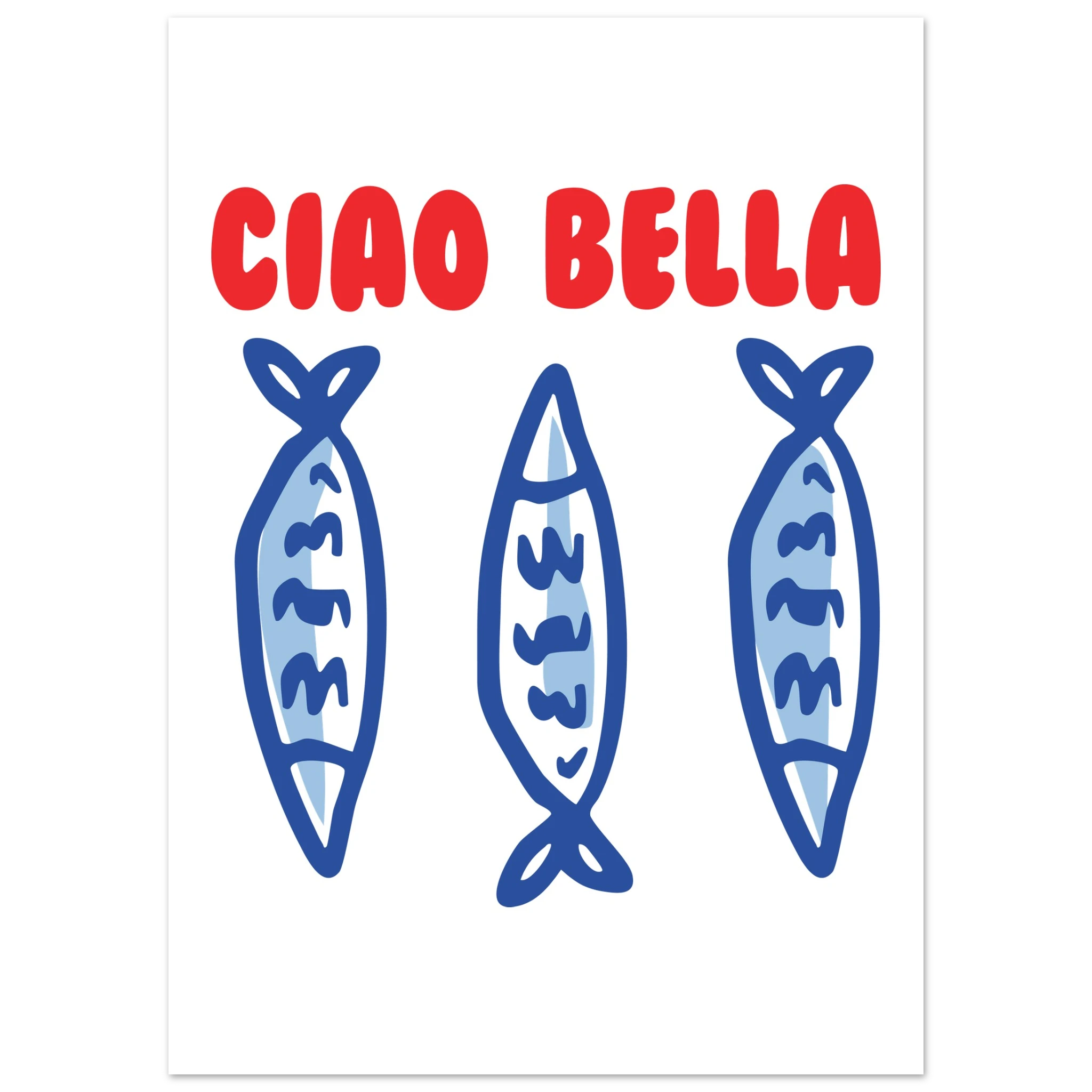 Poster tipografico Ciao Bella, icona dello stile di vita italiano