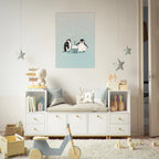 Poster per bambini con animali polari e illustrazione delicata per cameretta