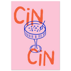 Poster illustrato con brindisi e bicchieri, convivialità all’italiana