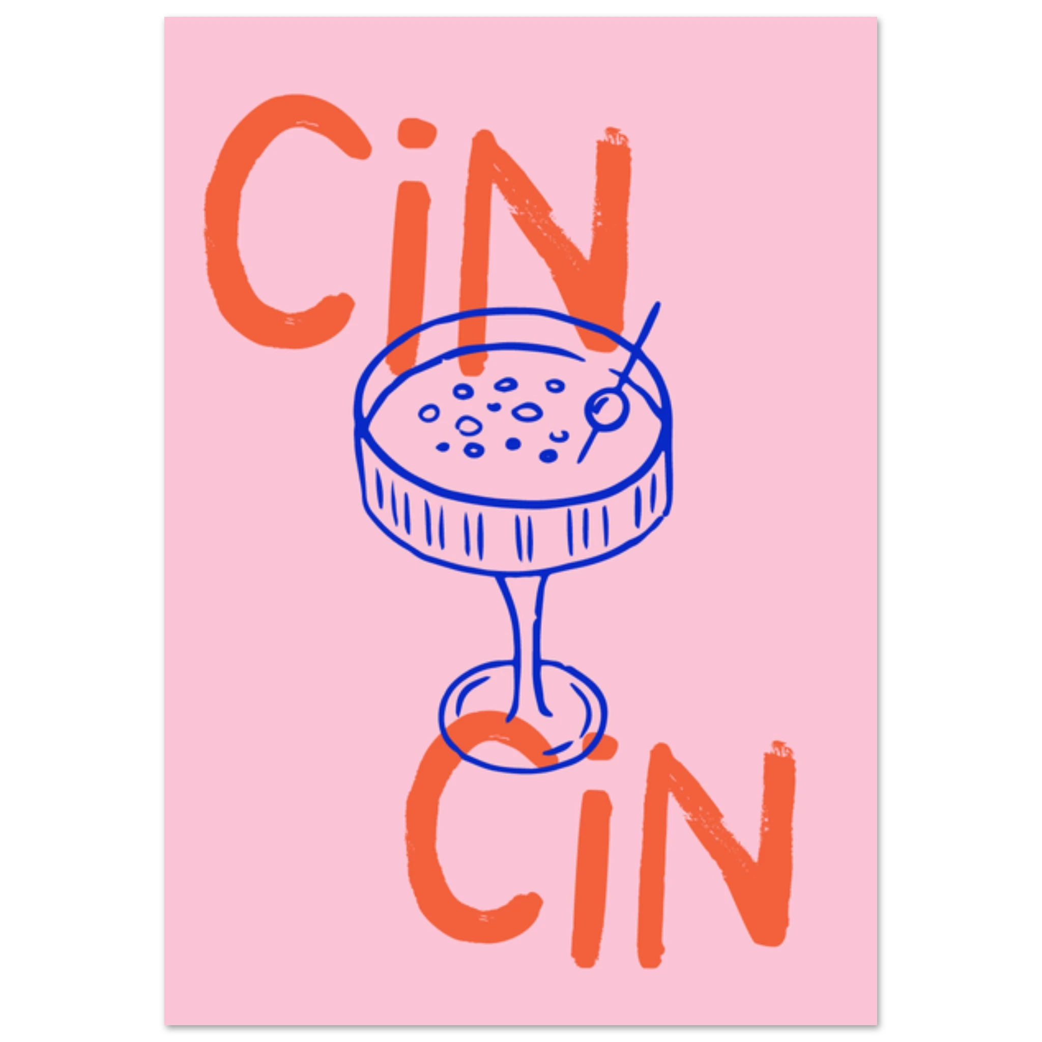 Poster illustrato con brindisi e bicchieri, convivialità all’italiana