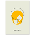 Poster minimal Whiskey with Ice con bicchiere stilizzato e ghiaccio, design moderno elegante
