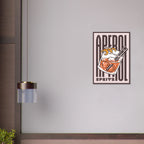 Poster Aperol Spritz vintage con bicchiere cocktail e scritta tipografica, wall art aperitivo italiano