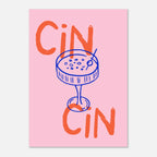 Poster illustrato con brindisi e bicchieri, convivialità all’italiana