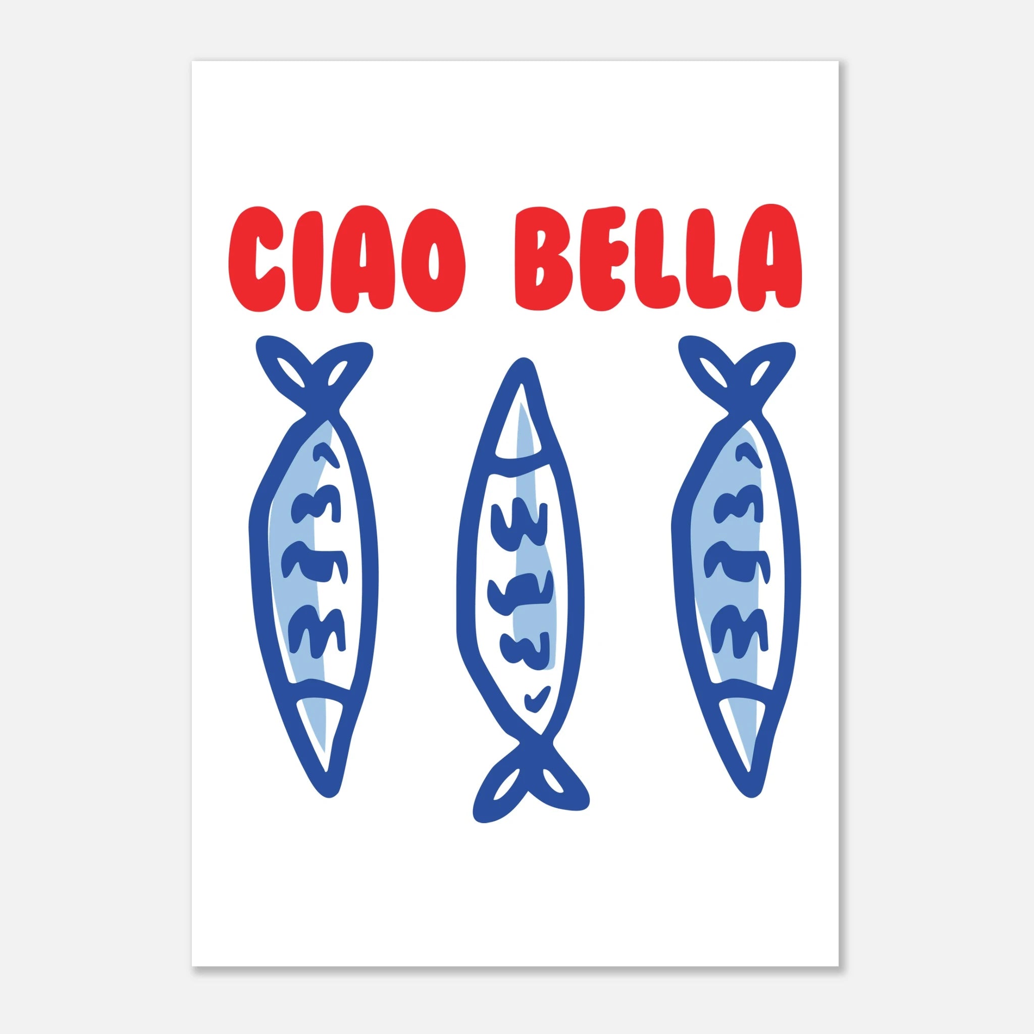 Poster tipografico Ciao Bella, icona dello stile di vita italiano