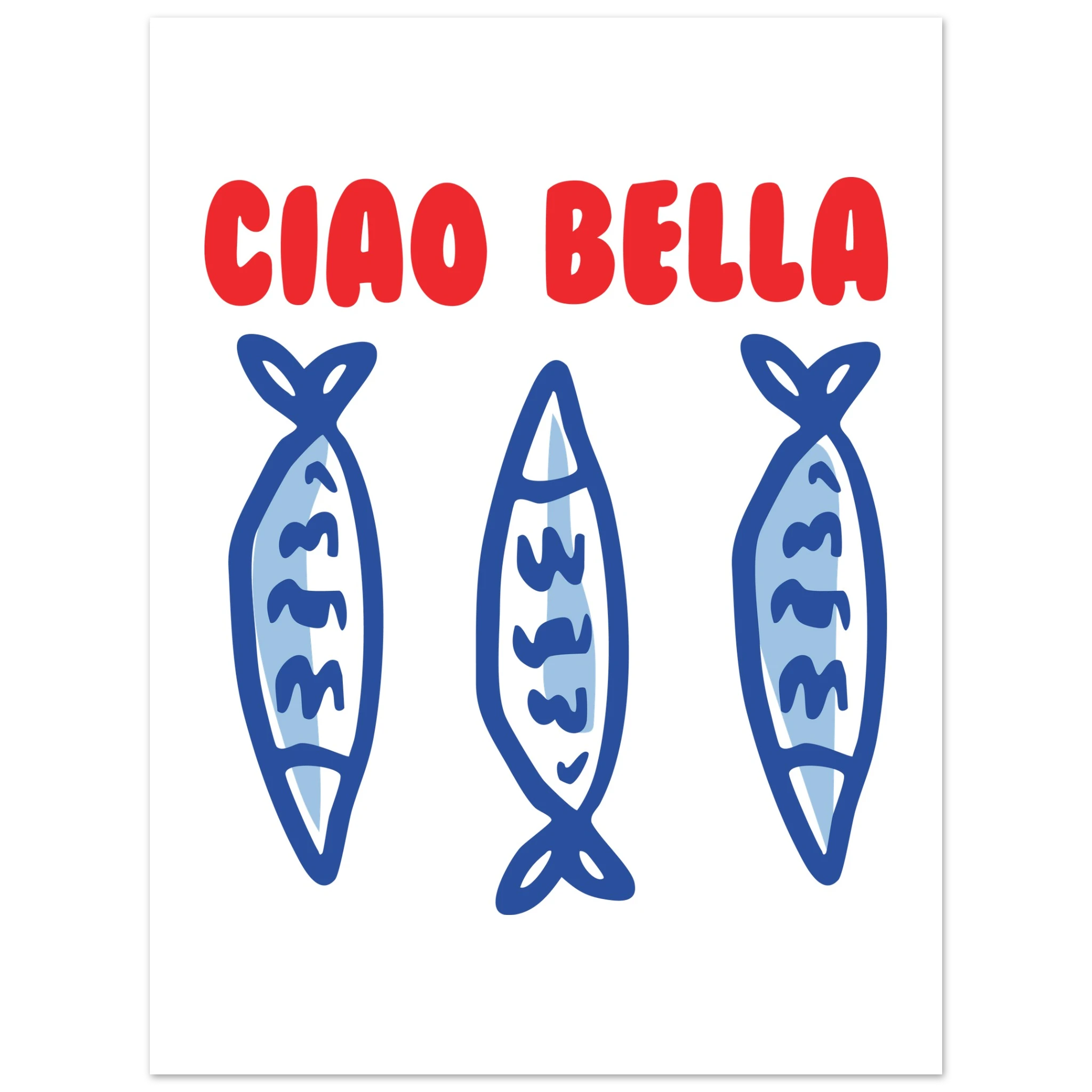 Poster tipografico Ciao Bella, icona dello stile di vita italiano