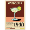 Poster Margarita vintage con cocktail verde e lime, grafica retrò classic cocktail per cucina e angolo bar