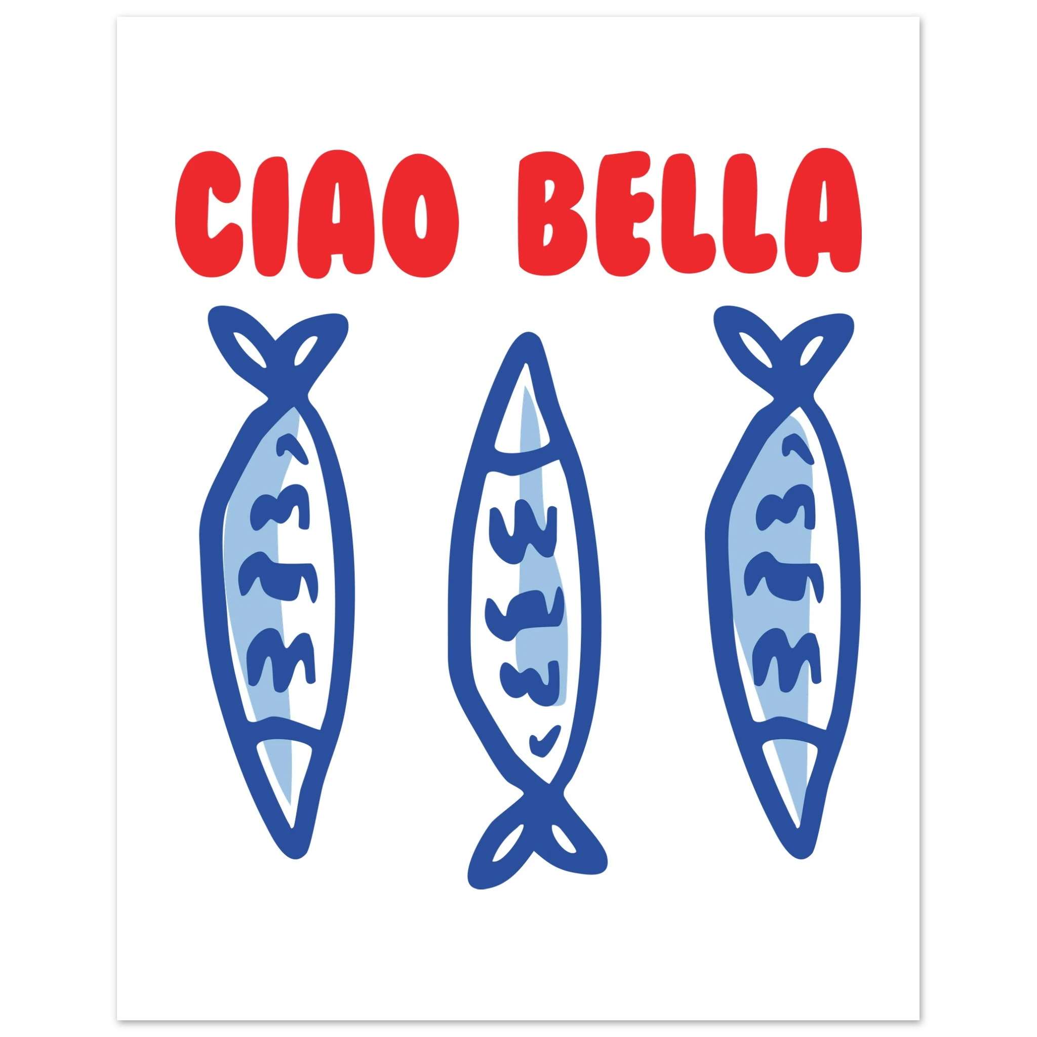 Poster tipografico Ciao Bella, icona dello stile di vita italiano