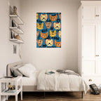 Poster illustrati per cameretta bambini con animali e personaggi colorati