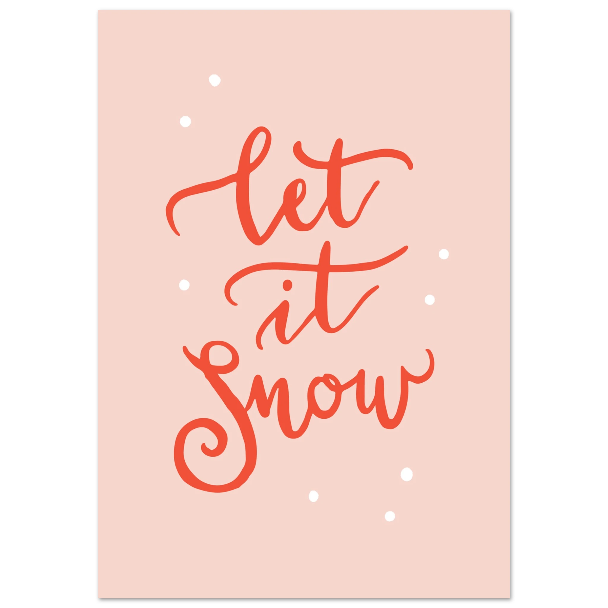 Poster tipografico invernale Let It Snow in stile vintage