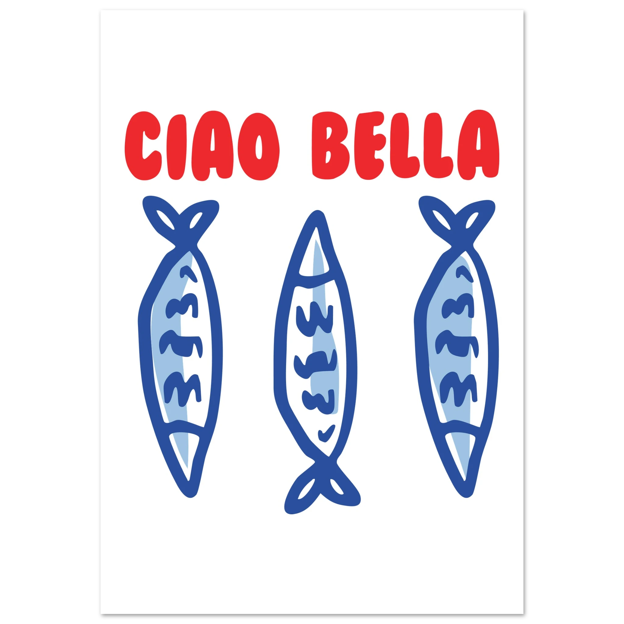 Poster tipografico Ciao Bella, icona dello stile di vita italiano