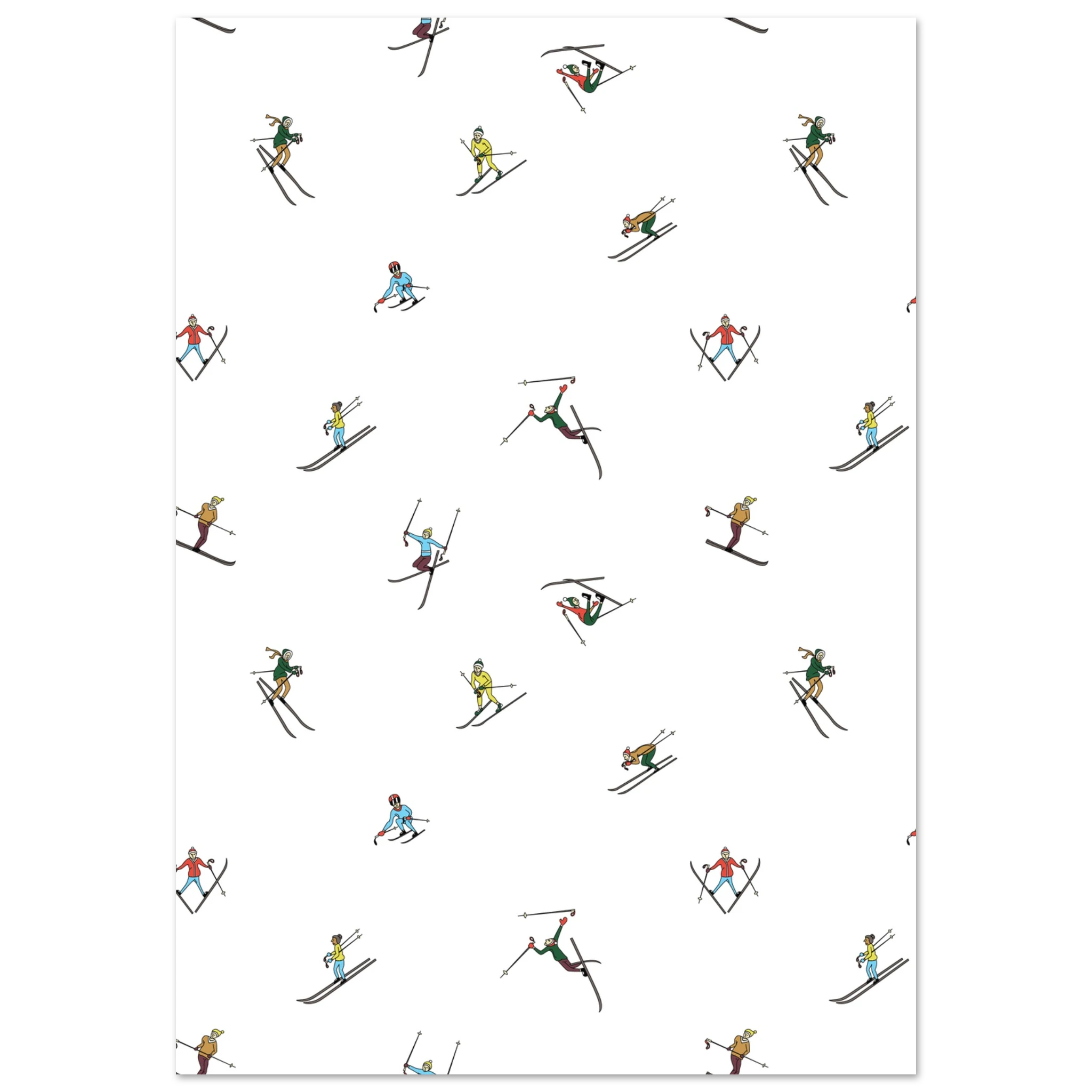 Poster sci moderno ispirato alla vita in pista, illustrazione di montagna contemporanea