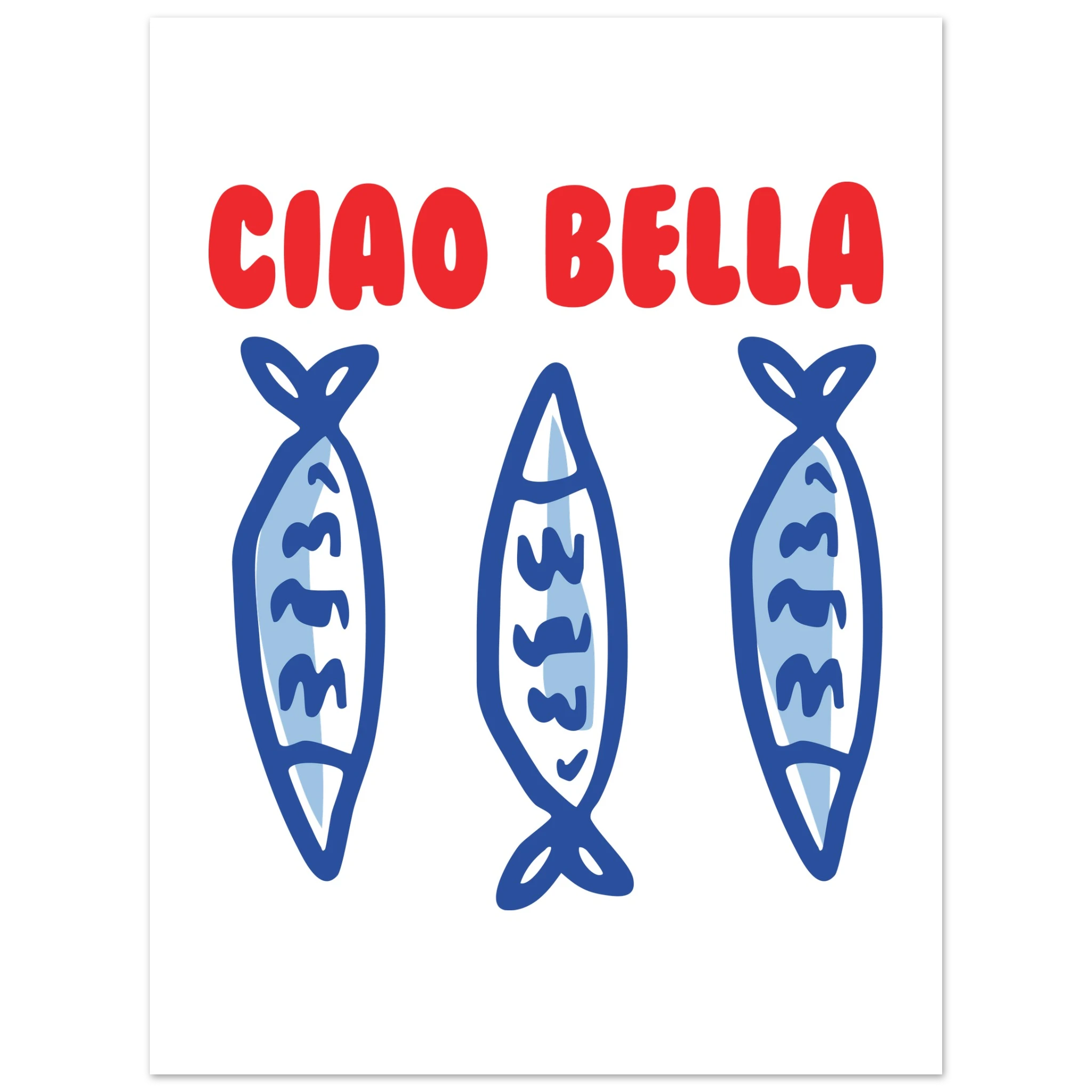 Poster tipografico Ciao Bella, icona dello stile di vita italiano