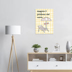 Poster illustrato con ombrellone e sdraio, mare e stile di vita mediterraneo