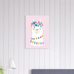 Poster per bambini con lama illustrato e scritta divertente