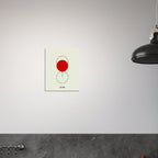 Poster minimal con bicchiere di vino rosso stilizzato, arte contemporanea essenziale, design moderno da parete.