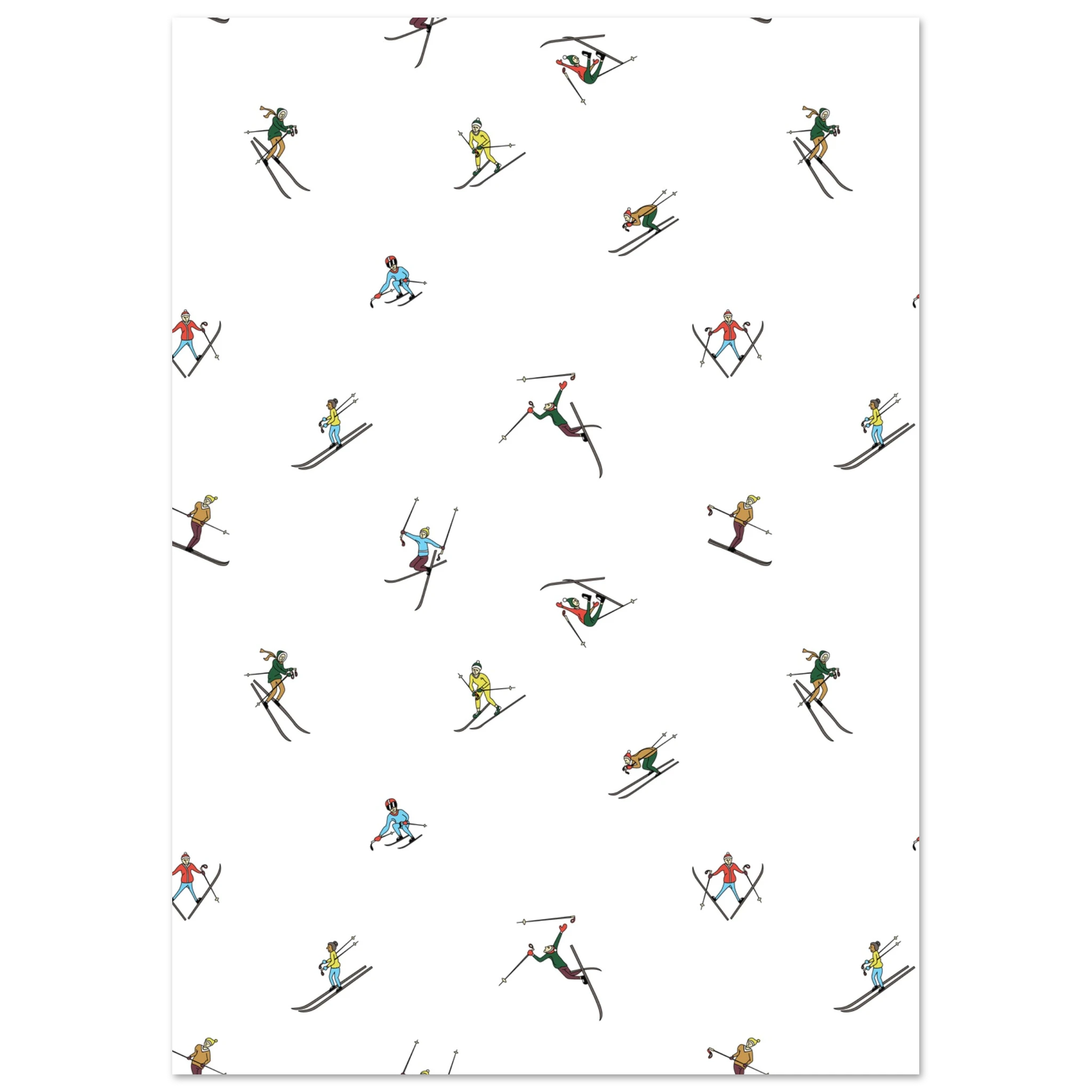 Poster sci moderno ispirato alla vita in pista, illustrazione di montagna contemporanea