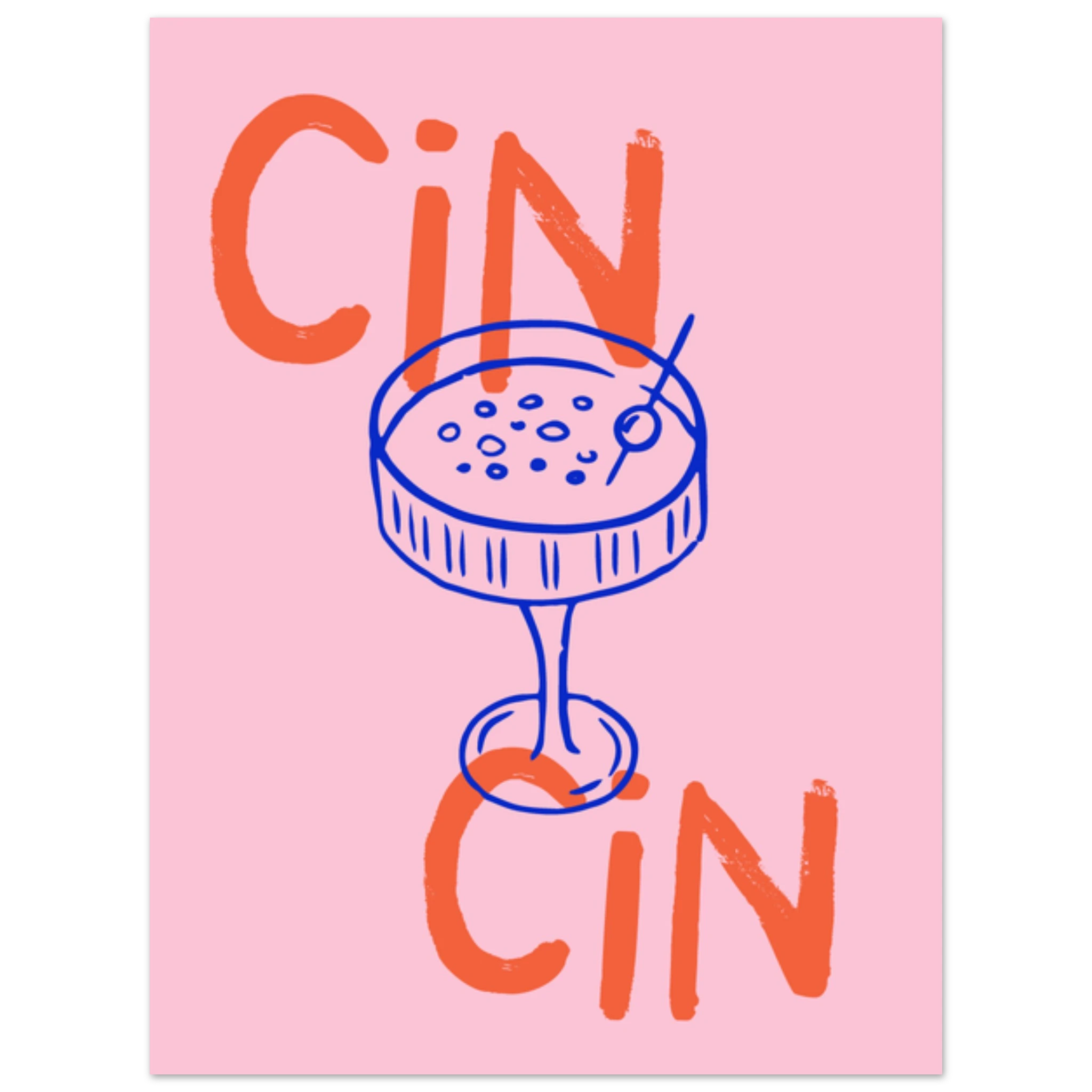 Poster illustrato con brindisi e bicchieri, convivialità all’italiana